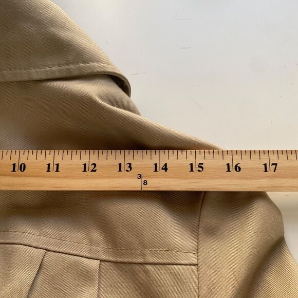 Vintage Trench Coat 10 Tall TWA Airlines Stan Herman Flight Attendant Belted 70s - Picture 5 of 12